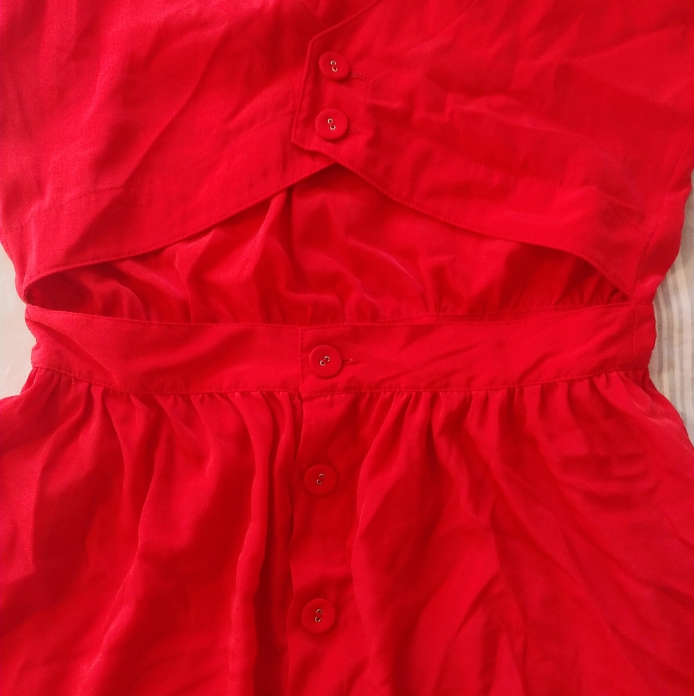 MANGO dress cut out detail and button up back